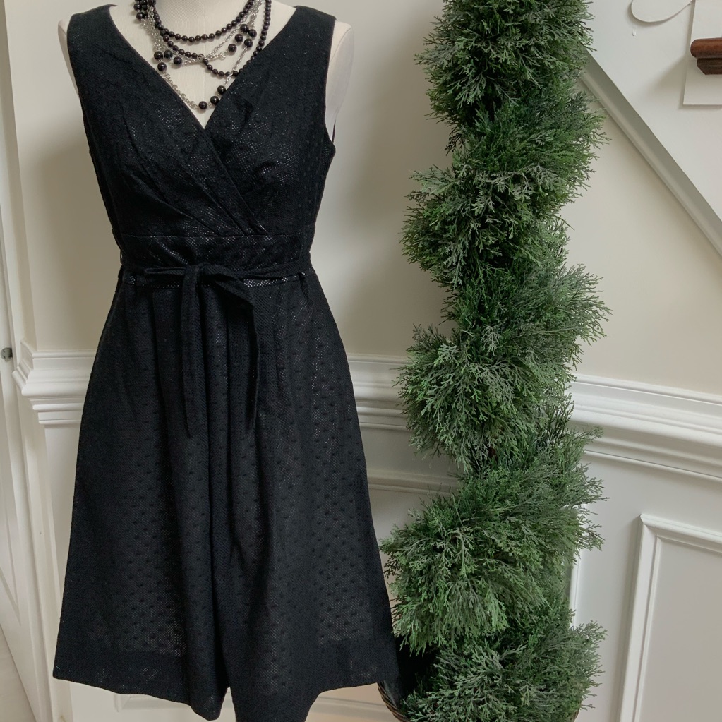 Talbots Black Belted Breathable Cotton Dress